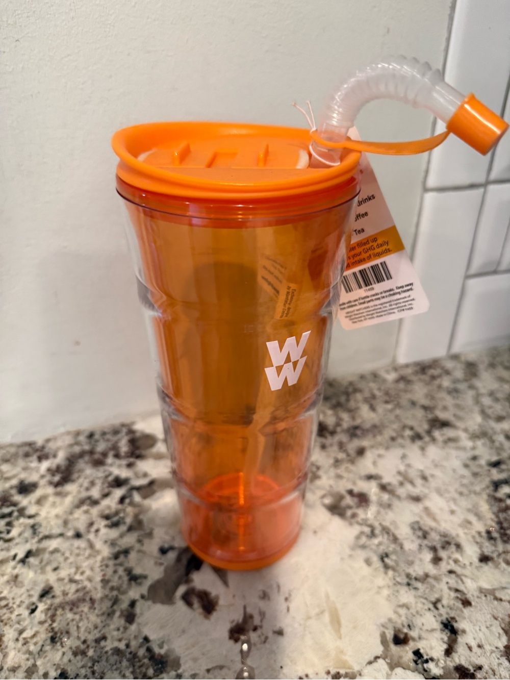NWT Weight Watchers WW Take Along Tumbler, Orange, 24 Fluid Ounces